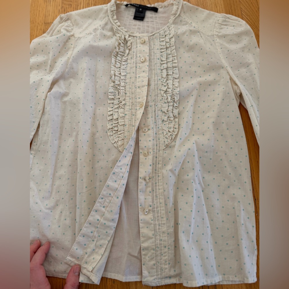 Marc Jacobs Cream Ruffled Blouse - Picture 5 of 9